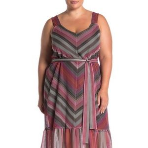 NWT Rachel Roy Chevron Dress Sleeveless shimmer 2X NWT
